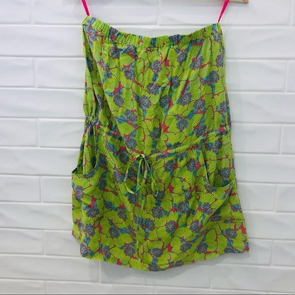 Bianca Coletti Silk Strapless Mini Dress Coverup
